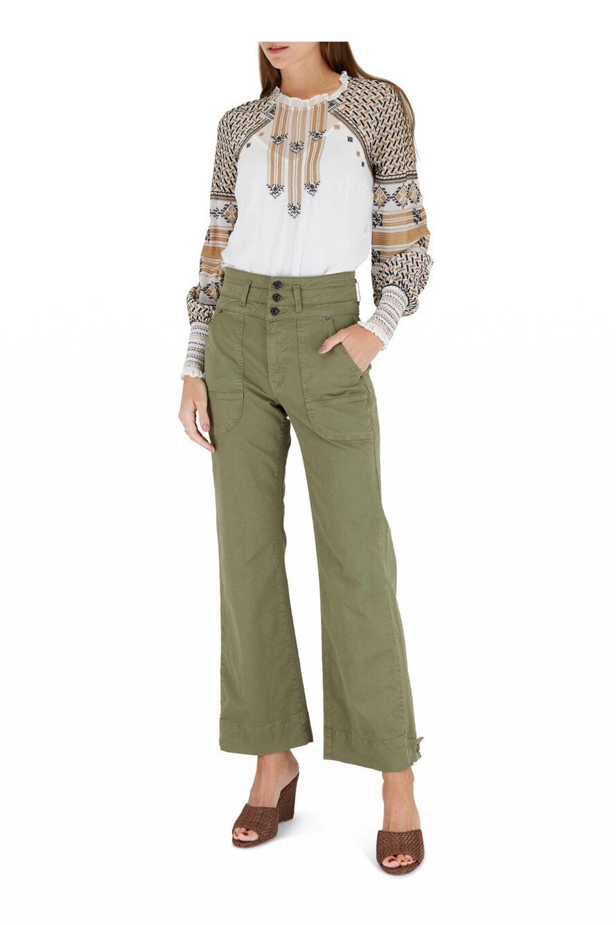 VERONICA BEARD Pants Womens 28 Green Marley Clover Green Ankle-Tab Military